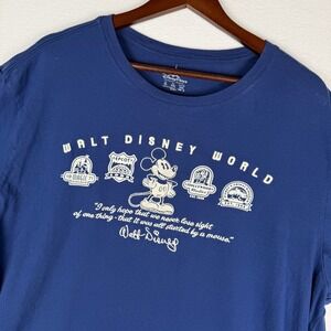 Walt Disney World T-Shirt Mens XL Navy Blue Embroidered Mickey Mouse